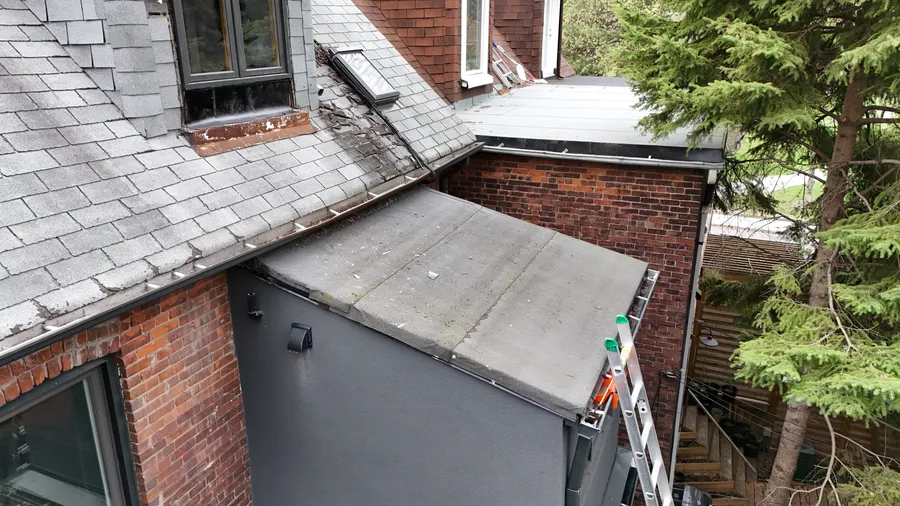 Flat roof after repair